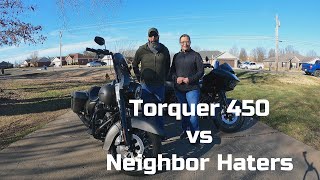 Torquer 450 vs Neighbor Haters muffler slip ons [upl. by Aaberg]