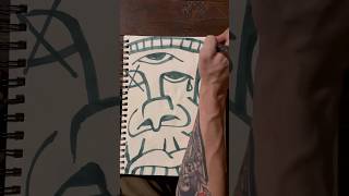 Daily Faces Challenge Day 254365  Bold Prismacolor Marker Drawing  Art Process Timelapse shorts [upl. by Auoz]