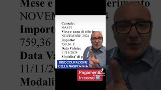 PAGAMENTI IN CORSO 👉NASPI youtube letstalk youtubeshorts perte letstalk826 [upl. by Aiker]