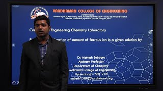 Engineering Chemistry  Estimation of amount of Ferrous Ion in a given solution by Dichrometry [upl. by Ennoid]