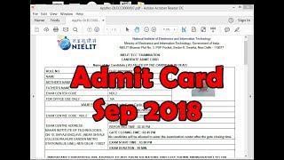 Admit Card Sep 2018 Notification ECC [upl. by Enoved240]