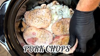 CROCKPOT PORK CHOPS  The Best Way To Make Pork Chops [upl. by Enitsenre613]