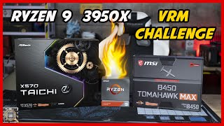 Ryzen 9 3950X VRM Testing ASRock X570 Taichi Vs MSI B450 Tomahawk MAX [upl. by Slaughter]