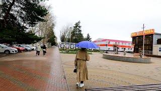 4K Korenovsk Virtual Walking Tour Krasnodar Krai Russia  Walking in the Rain [upl. by Moersch]