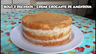 BOLO 2 RECHEIOS  CREME CROCANTE DE AMENDOIM  Bru na Cozinha [upl. by Heater]