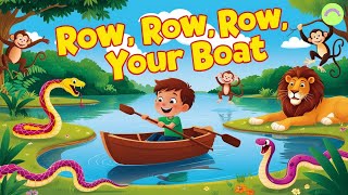 Row Row Row Your Boat  Fun and Playful Nursery Rhyme Adventure [upl. by Emyaj]