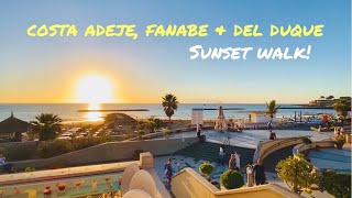 Tenerife Costa Adeje Fanabe amp Del Duque SUNSET WALK ☀️ 4K [upl. by Suoivatra]