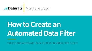 How to Create and Automate Data Extension Filters in Salesforce Marketing Cloud [upl. by Atiz718]