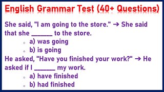 English Grammar Test 40 Questions [upl. by Yhtur]