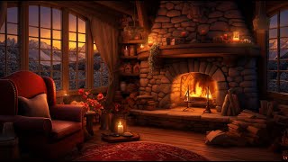 Crackling Fireplace amp Smooth Jazz  Relaxing Evening Ambience 🎶❄🔥 [upl. by Edurtreg]