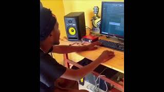 Muzo Aka Alphonso making a beat in the studio 🎶🎙️ [upl. by Arok]