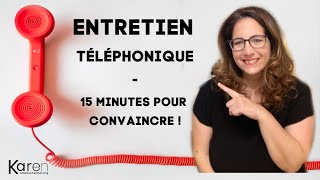 Entretien téléphonique  15 minutes pour convaincre  exemples de questions [upl. by Nodnrb632]