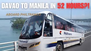 52 HOURS BUS RIDE DAVAO TO MANILA  HOW MUCH DOES IT COST  PHILTRANCO  LONGEST BUS RIDE IN PH [upl. by Ellennod]