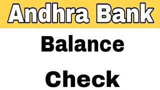 How To Check Andhra Bank Balance By SMS And Missed Call From Home [upl. by Ecnerual]