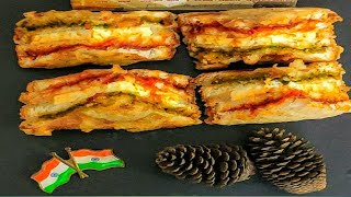 Tricolor sandwich rolls Independence day special snacksतिरंगा स्नैक्स 10 min snacks recipe [upl. by Marceau]