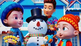 Winter Song for Kids  Lets Make a Snowman  Nursery Rhymes  Happy Tots [upl. by Uase]