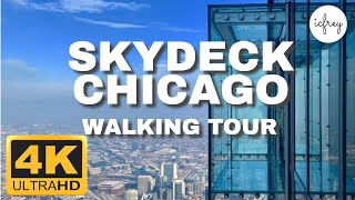 4K SKYDECK CHICAGO and THE LEDGE WILLIS TOWER │CHICAGO ILLINOIS 🇺🇸 │ [upl. by Nosylla]