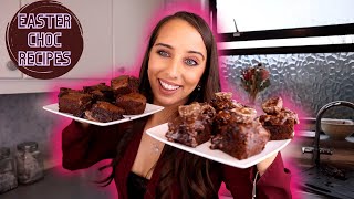 THREE RECIPES TO USE UP LEFTOVER EASTER CHOCOLATE  FERRERO ROCHER BROWNIES  DaniAlexandra [upl. by Lanti]