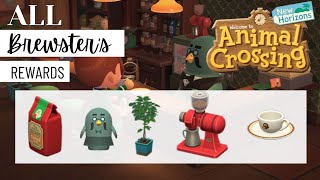 All Brewsters coffee item rewards in ACNH 20 update  Animal Crossing New Horizons [upl. by Ellesirg]