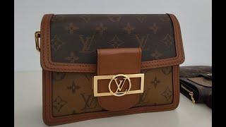 Louis Vuitton Mini Dauphine Bag Review What fits pros and cons tear and wear [upl. by Ylerebmik173]