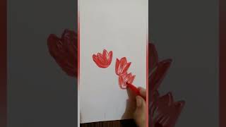 Easy flower drawing drawingdrawingwithwatercolourpeneasydrawingtrending Youtubeshortviral [upl. by Buffy]