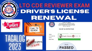 LTO CDE ONLINE EXAM REVIEWER 2023  LTO RENEWAL EXAM TAGALOG 2023 [upl. by Tumer]