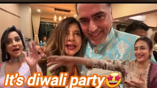 Its Diwali party time😍Celebrities aye sare Sambhavna seth entertainment sambhavna seth new vlog [upl. by Kciregor]