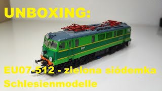 UNBOXING EU07512 zielona siódemka Schlesienmodelle [upl. by Ellennahc]