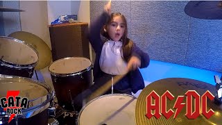 ACDC  Thunderstruck  Drum Cover by Cata Rock 6 year old drummer [upl. by Eleahcim]