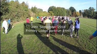 Frimley Lodge parkrun 449  September 29th 2018 fast [upl. by Aivirt477]