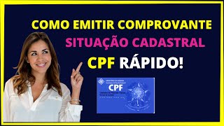 Emitir comprovante de situação cadastral no cpf [upl. by Nirmak]