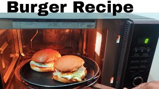 Burger Recipe in Microwave oven using LG convection microwave oven [upl. by Paske]