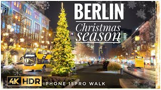 Berlin Germany  Christmas Season 2023 🎄 4K HDR  iPhone 15 Pro  KuDamm Winter Walk amp First Snow❄️ [upl. by Harvey]