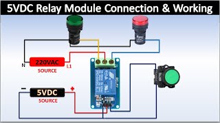 5vdc Relay Module Connection and Working  single relay module connection  5v relay connection [upl. by Gulick983]