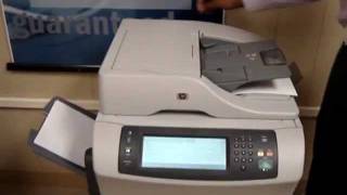 HP LaserJet 4345 M4345 ADF automatic document feeder Cleaning Instructions [upl. by Grimaldi469]