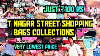 TNagar Street shopping bags collections💕 trending slim bags laptop bags all bags very lowest price [upl. by Ddet]