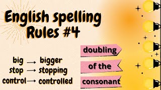 English Spelling Rules 4 Doubling of the consonant rule Rule for singlemulti syllables [upl. by Nino]