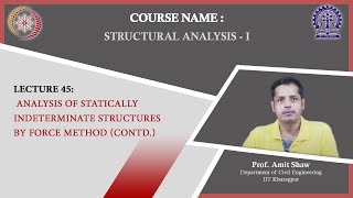 Lecture 45  Analysis of Statically Indeterminate Structures by Force Method Contd [upl. by Elliott471]