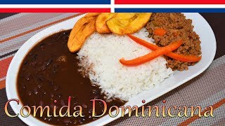 Receta Comida Dominicana Arroz Blanco Habichuelas Negras Carne Molida  Cocinando con Yolanda [upl. by Ased]