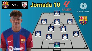 Barcelona vs Atletic Bilbao  Barcelona 4231 With Yamal Jornada 10 La Liga 20232024 [upl. by Acirem]