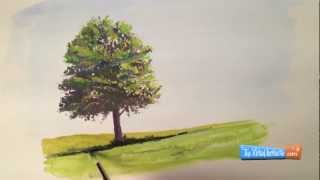 How to Paint with Goauche Tree Demonstration [upl. by Lebasiram316]