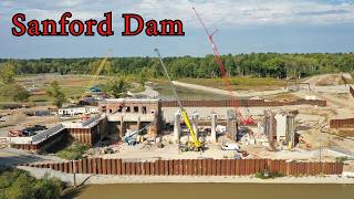 Sanford Dam Progress  Powerhouse Work Piers Poured LLO Work  Park Update  Drone Dam Collapse [upl. by Nelyt]