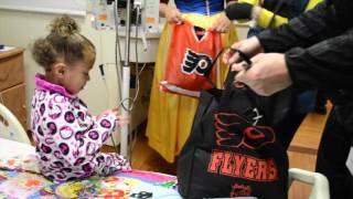 Jake Voracek Ryan White and their girlfriends went trickortreating at St Christophers Hospital [upl. by Rialc697]