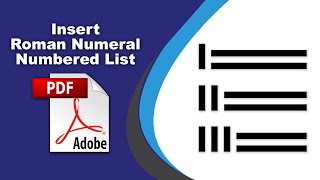 How to insert roman numeral numbered list in pdf using Adobe Acrobat Pro DC [upl. by Griffy380]