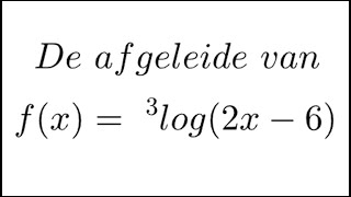 Een logaritmische functie met kettingregel differentiëren [upl. by Llerod346]