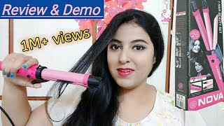 Nova 2 in 1 Hair Straightener amp Curler Review amp Curling Demo [upl. by Ellehsim]