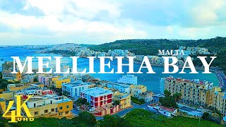 Mellieha bay Malta 🇲🇹 4K UHD  Drone Footage [upl. by Pisano]