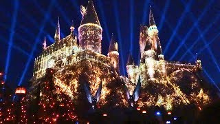 quotNighttime Lights at Hogwarts Castlequot Harry Potter projection show Universal Studios Hollywood [upl. by Anastase347]