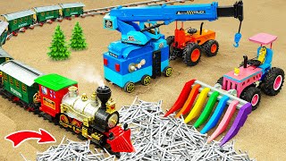 Diy tractor making mini Rainbow Bulldozer Clean Garden  diy Planting mini Grape Farm  HP Mini [upl. by Neona]