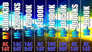 R7 5800X3D vs i9 12900KS vs 12900K vs 11900K vs 10900K vs 10850K vs 9900KS vs 9900K  PC Gaming Test [upl. by Adiana]